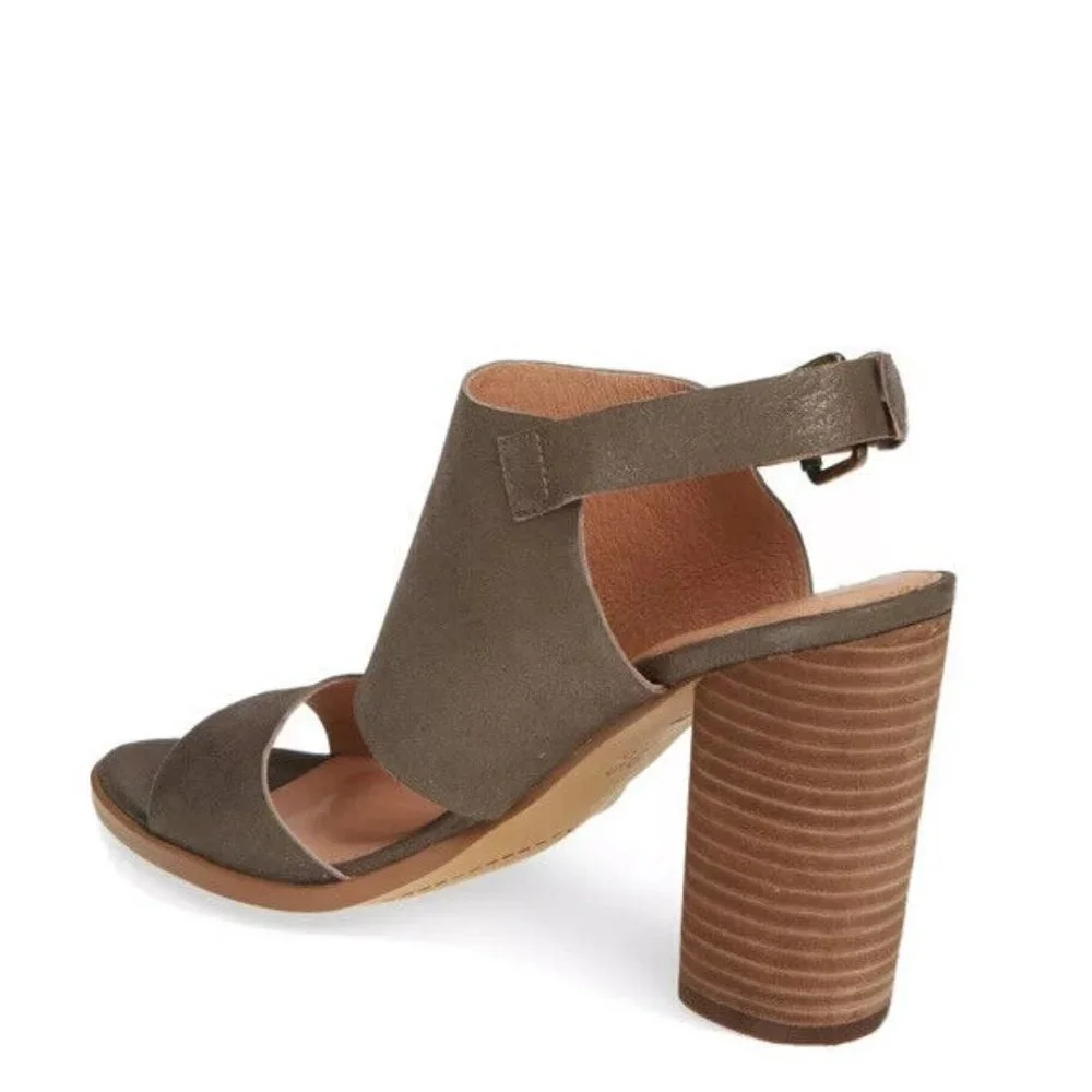 Caslon Women's Slingback Block Heel Sandals Miriam Earth Metallic Gray Size 10